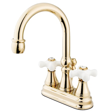 Kingston Brass 4" Centerset Bathroom Faucet, Polished Brass KS2612PX